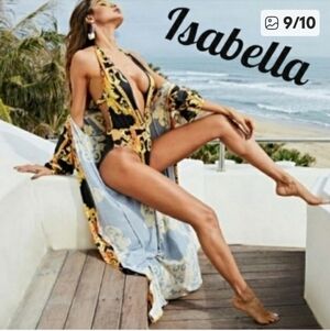 NEW Max Exposure One piece Suit Matching Maxi Cover Up Tall Vacation Resort Wear